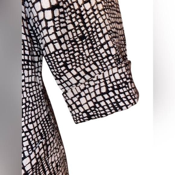 Chicos Women’s Windowpane Blazer/Jacket w/Pebble Pattern in BLK & OFF WHT SZ 1 - Picture 4 of 6